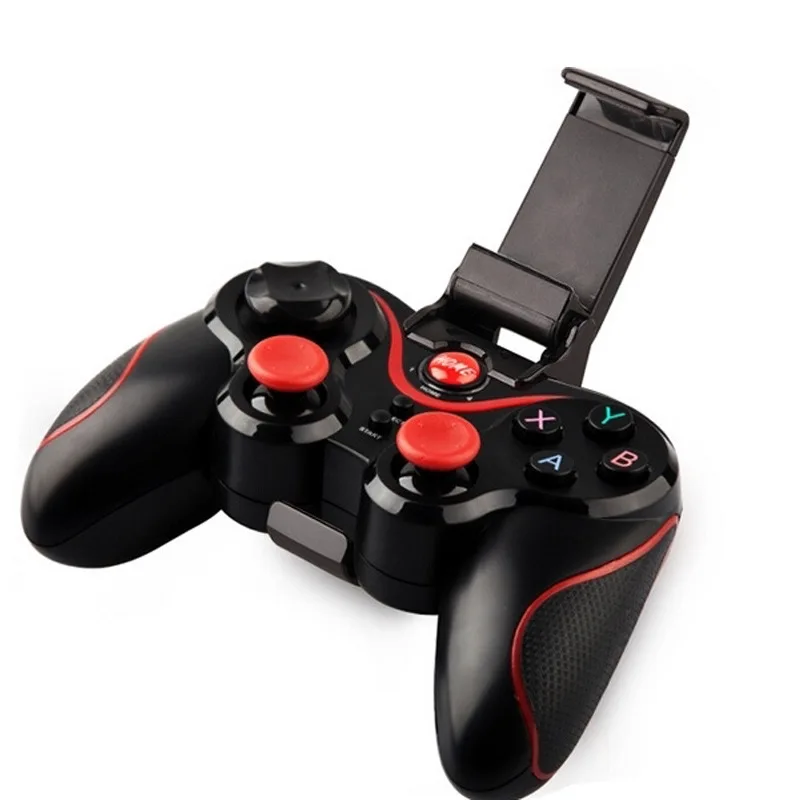 

Android Gamepad T3 X3 Wireless Joystick Game Controller BT3.0 for Mobile Phone Tablet TV Box Holder, Black+red