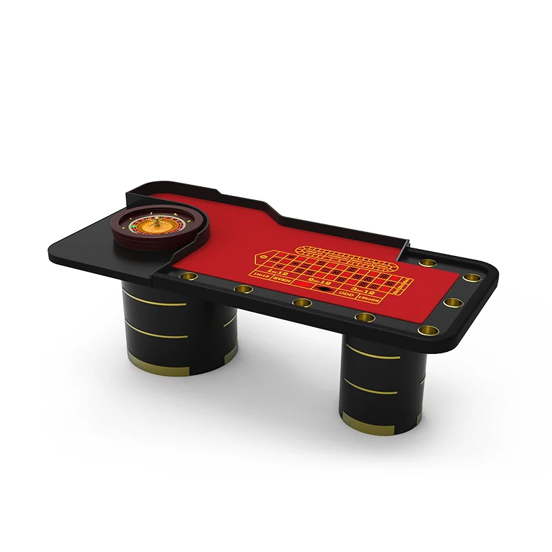 

YH Custom Casino Table Layout Felt Mat Roulette Table With Round Solid Wooden Legs