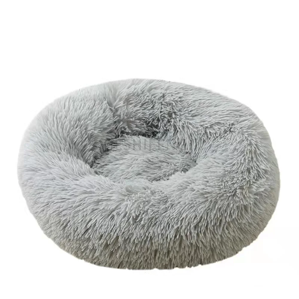 

Round Plush Dog Bed Luxury Pet Dog Bed Pet Nest Plush Round Teddy Soft Mattress, As shown