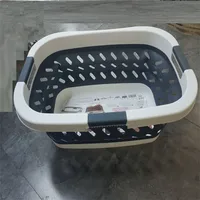 

Factory High quality plastic home bath big capacity Collapsible laundry basket with handle