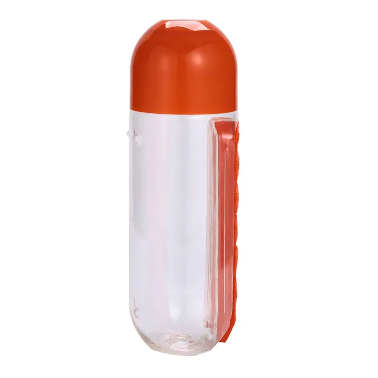 

Plastic Water Bottle Pill Organizer Water Bottle With Pillbox Colorful Capsule Shaped Plastic Pill Bottle