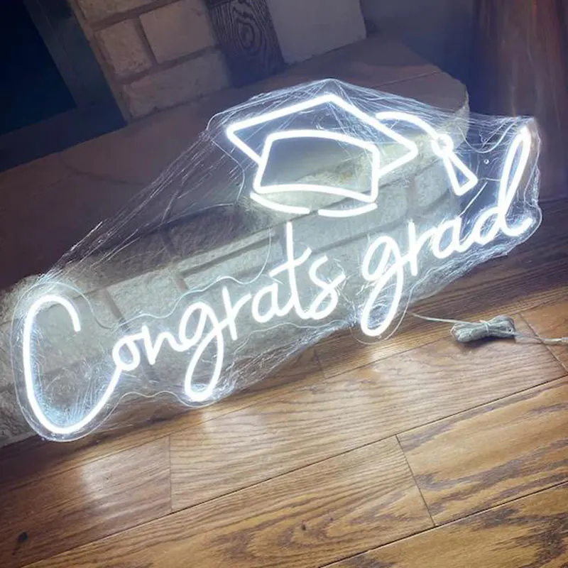 

Graduation Season Congrats Grad Neon Sign Light For Graduation Party Celebration Decorations