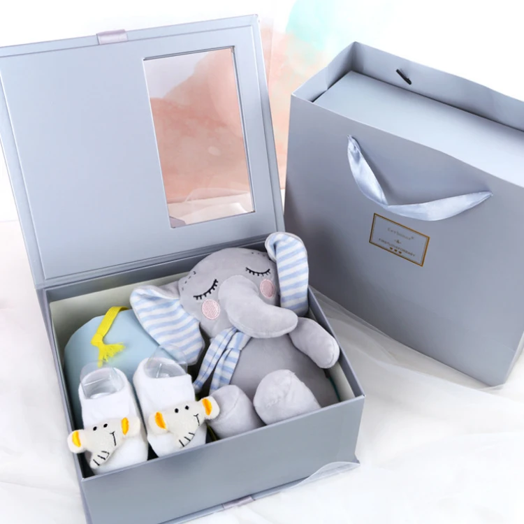New Arrival Luxury Newborn Infant Gift Set Clothes With Elephant Doll Toy