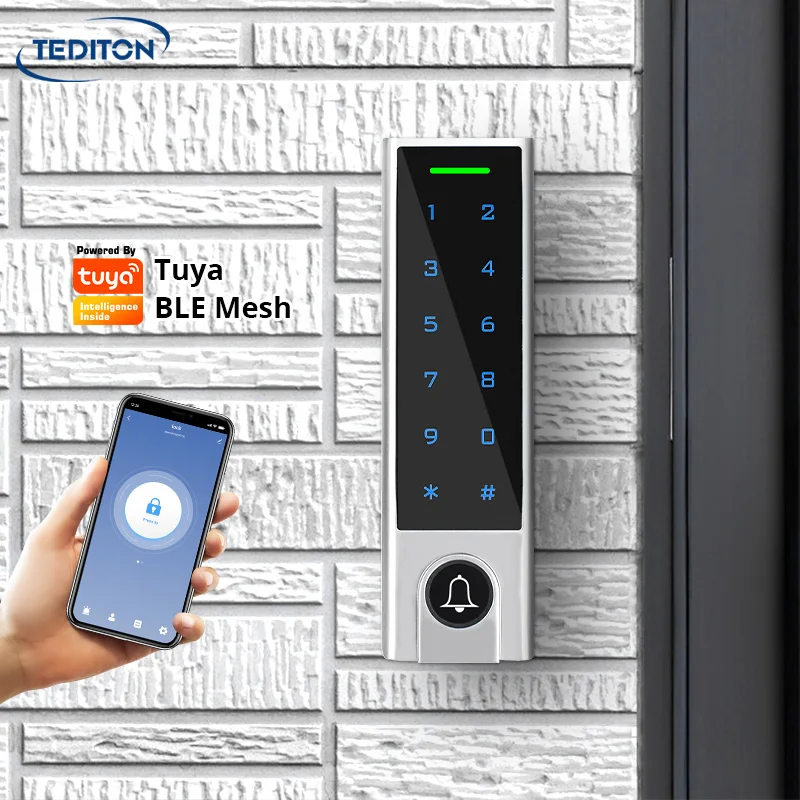 

Tediton Wholesaler price Waterproof Tuya App Smart Lock Door Standalone Access Control with Keypad