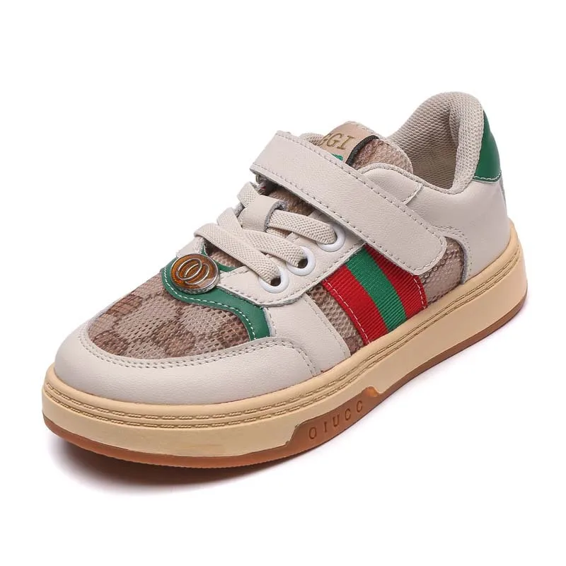 

newest fashion girls leather replicas sneakers little big boys walking running casual shoes