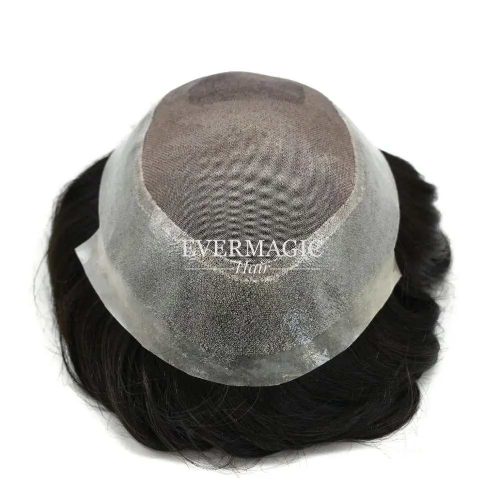

Australia Durable Fine Mono Base Men Toupee Indian Remy Human Hair Males Wig Man Hairpieces Clear Poly Around
