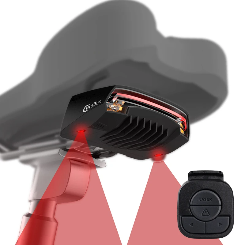 

New product Meilan x5 bike turn signal rear light LED laser bicycle tail light accessory