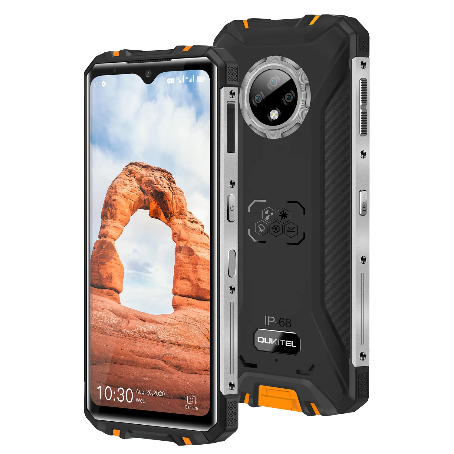 

Global Original WP8 PRO Explosion-proof 4GB+64GB 6.49 inch Waterproof Mobile Phone, Black / orange