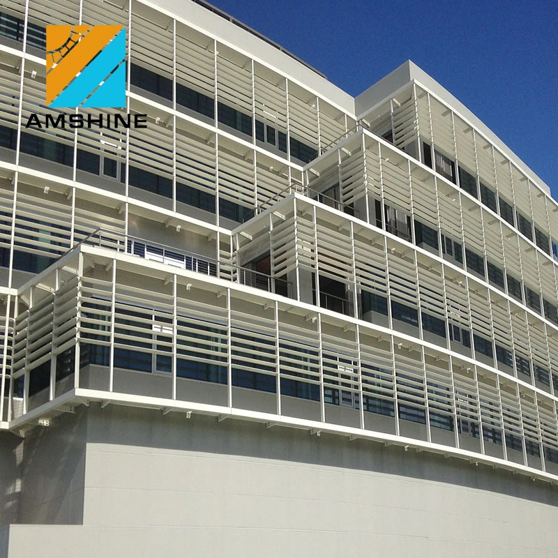 
Motorized adjustable blade metal outdoor sliding aluminium louvre shutters 