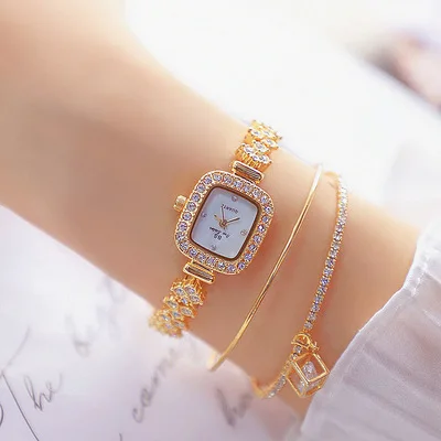 

BS 1518 Luxury Watch Starry Sky Stainless Steel Mesh Bracelet Crystal Analog Quartz watches Sports Dress Clock Ladies Relojes, 3 colors