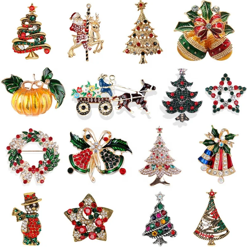 

Retro Style Mixed Rhinestone Brooches Santa Claus And Christmas Gift Brooch Ornaments Christmas Gifts Pin, Millions of colors