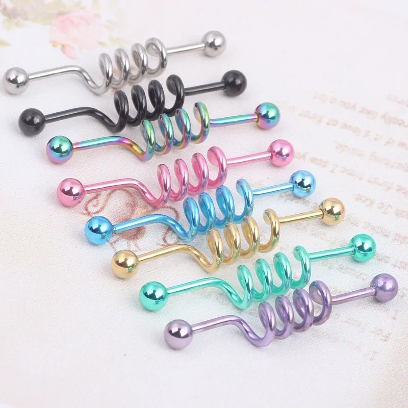 

Ear barbell cross bar straight rod personalized double ear-hole ear studs