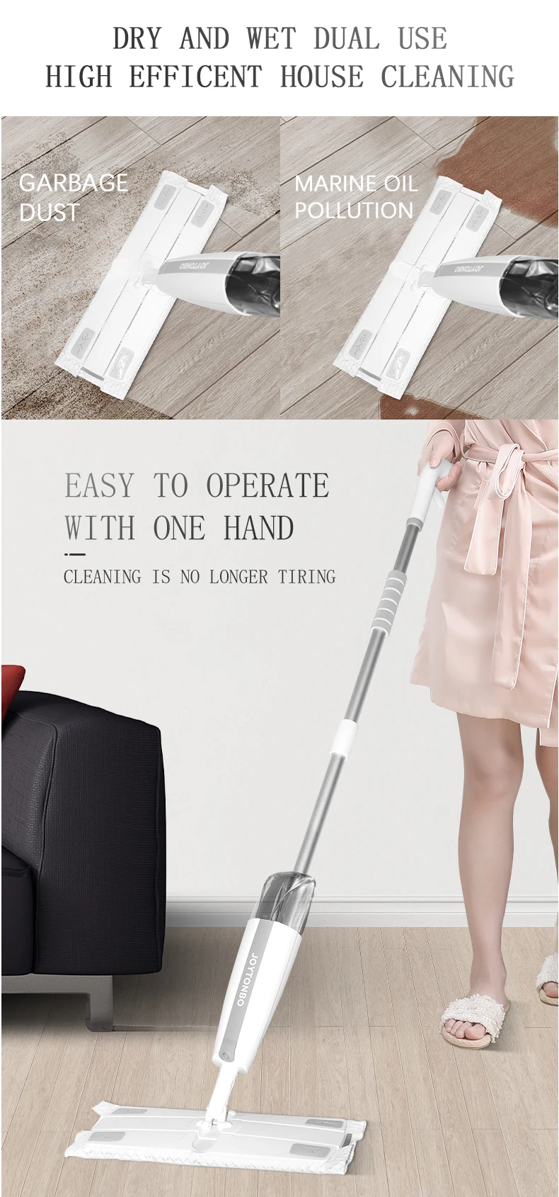 Viscose Floor Mop With Disposable Wipes Cleaning Cloth Floor Cleaning