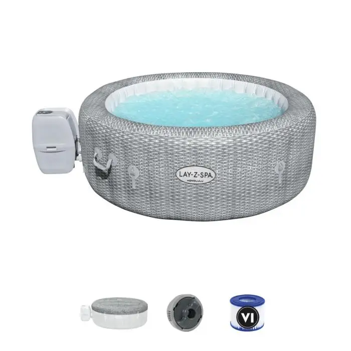 

Bestway 60019 Honolulu inflatable outdoor Portable spa whirlpool person hot tub spa with 4-6adults, As picture