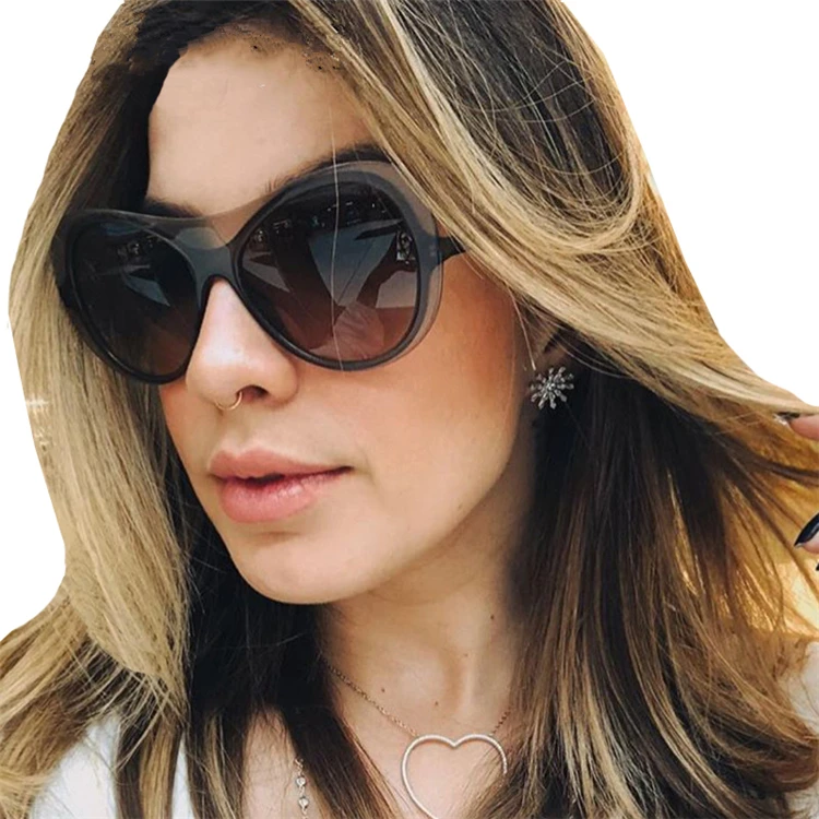 

New Trendy Rimless One-piece Women Sunglasses Fashion Oversize Gradient Men and Women UV Protection Sun Shades Glasses, 6 colors