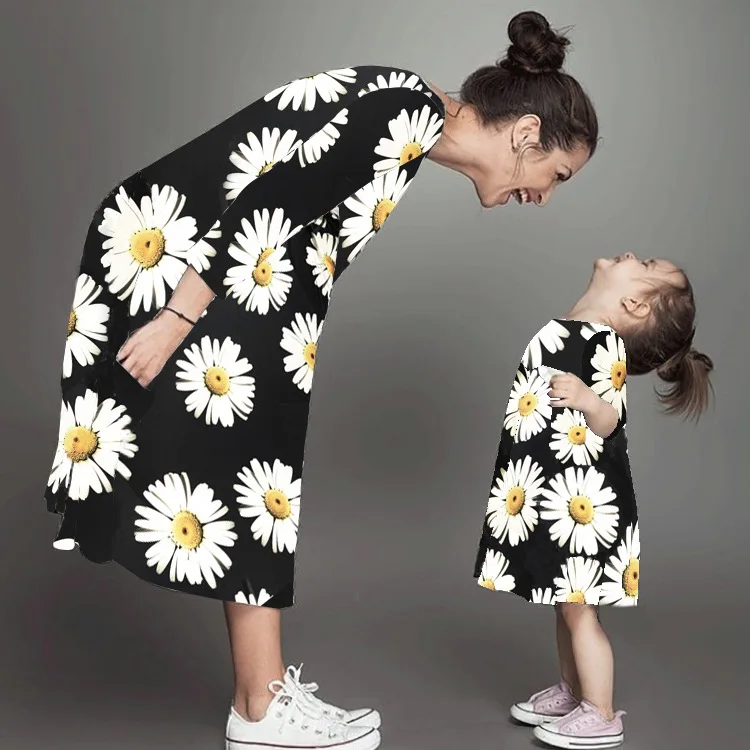 

New arrivals Family Matching Clothes floral print Long Dress Mother Daughter Dresses Matching Outfits Mommy and me clothes
