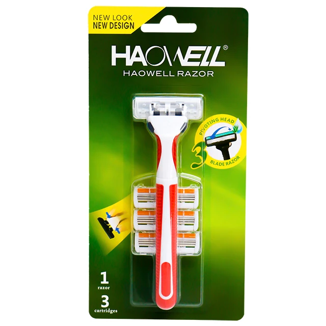 Three Inch Razorblade HW-B371DL Triple 3 Three Blade Shaving razor Blade Easy to Replace the ...