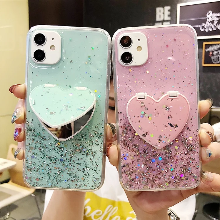 

Bling Glitter Mirror Case For Samsung S10 Plus A50 A51 A70 A71 S8 S9 M31, Pictures showed