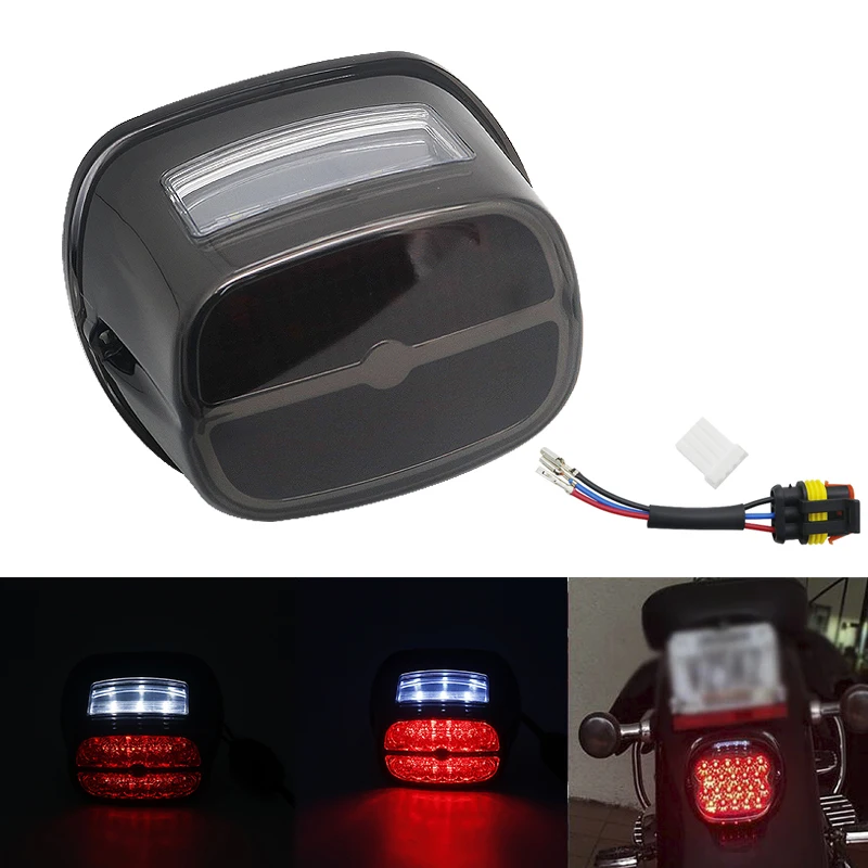 

Motorcycles LED Brake Taillight With License Plate Lights For 2000-later FLST FLSTC FLSTF FLSTFB 99-08 Touring Models Tail Light