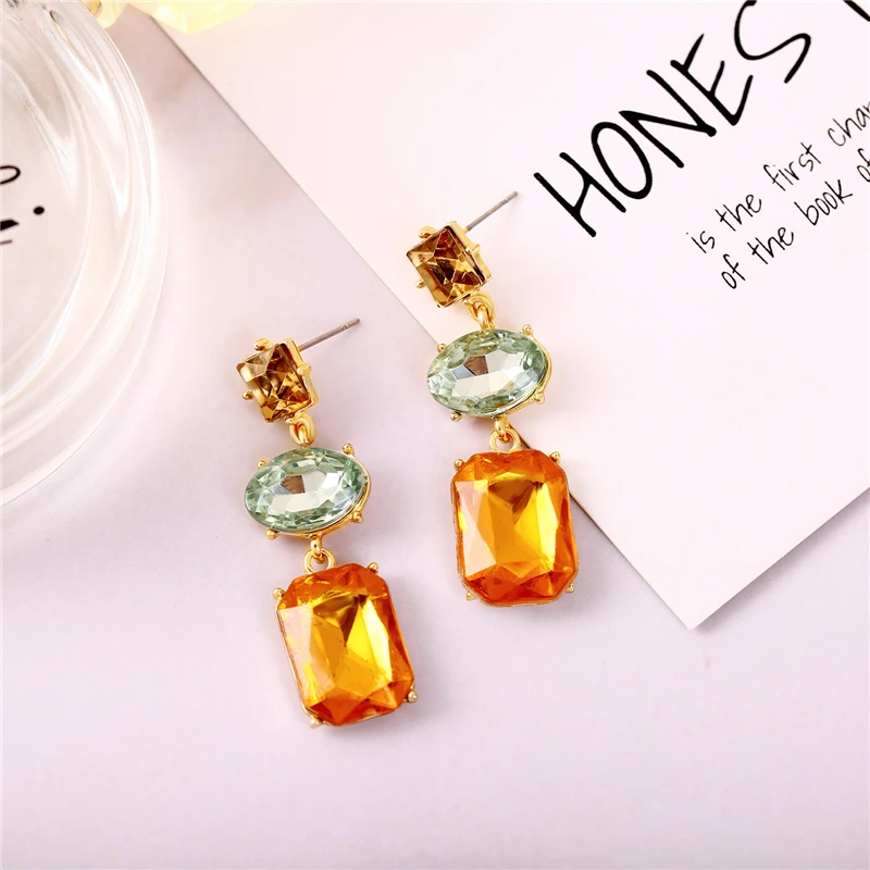 

Women Jewelry Champagne Crystal Ear Ring Rhinestone Earrings Wholesale
