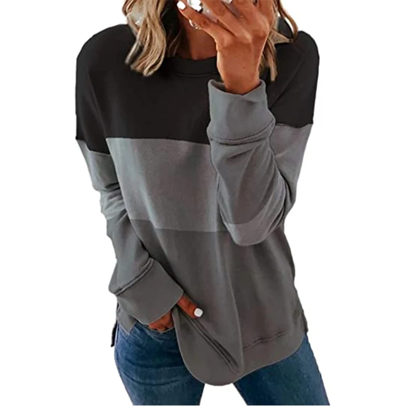 

2020 Hot Sale Winter Casual Cotton Long Sleeve Striped Womens Hoodies Sweatshirts