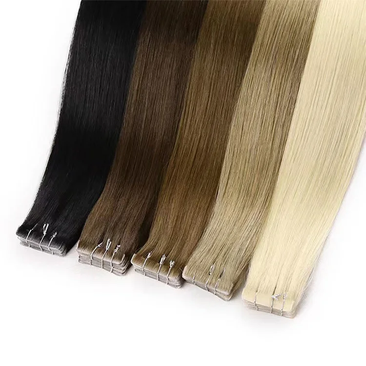 Seamless Injected Hand-Tied Invisible Tape in Hair Human Skin Weft Long Seamless Tape in Hair