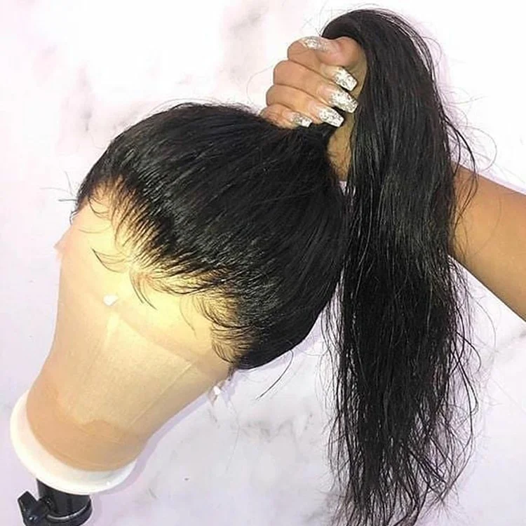 

Invisible HD Lace 370 Wigs High Ponytail Bleached Knots Raw Indian Cuticle Aligned Hair 370 Lace Frontal Wig