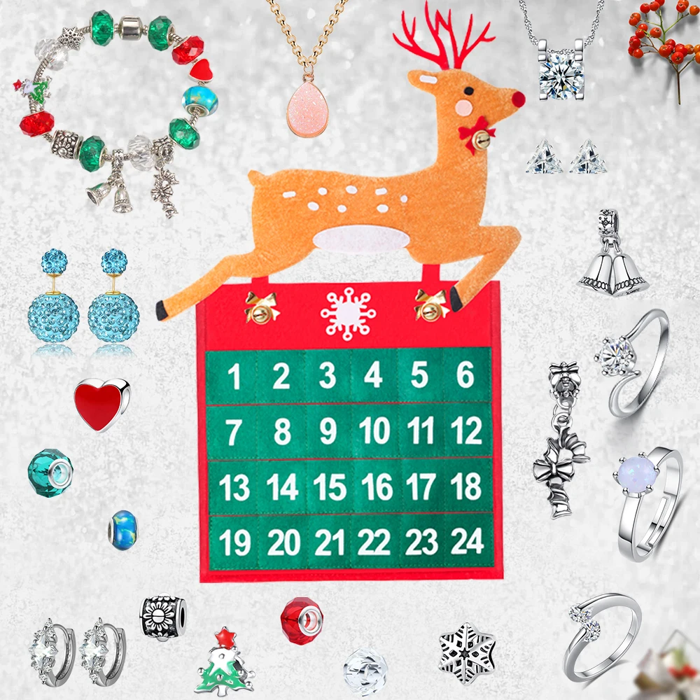 

HPXmas Christmas Calendar with Jewelry Gift Reindeer Christmas Bag 24 Bags December christmas advent calendar Xmas