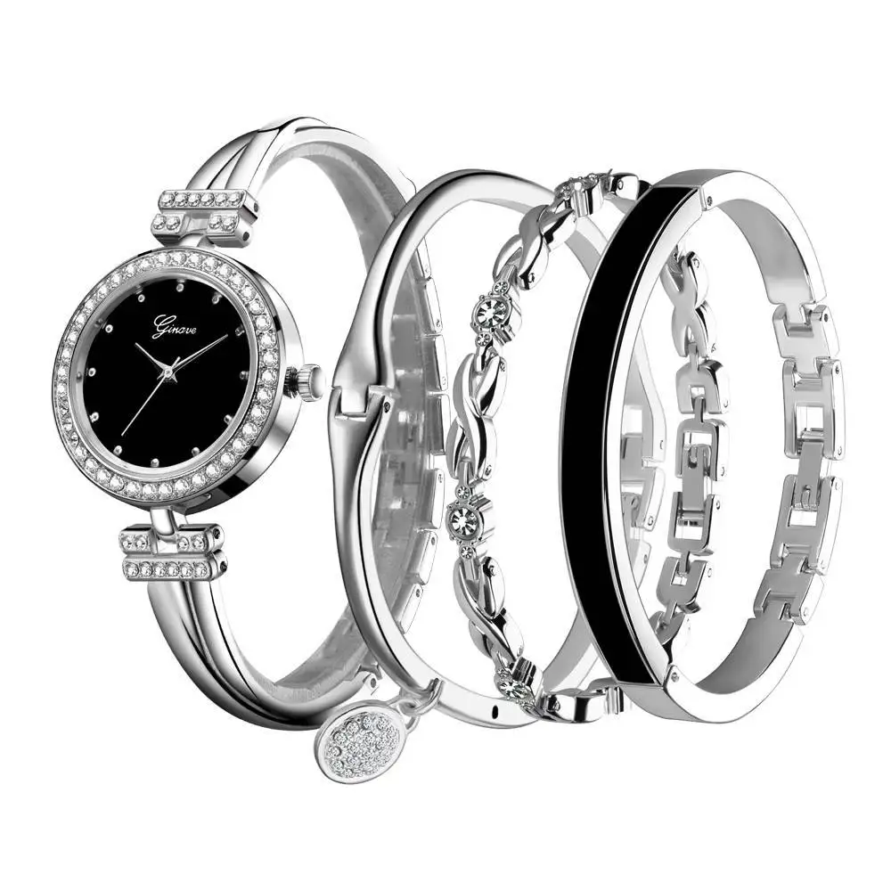 

TC New Arrival Fashion ladies Delicate diamond jewelry bracelet watch gift set women luxury watch