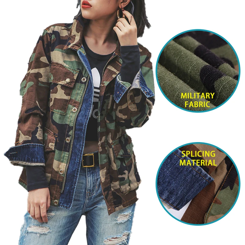 

Emersongears Style Women's Casual Dressing Jacket Tactical Mc Multicam Women Denim Camo Jacket, Wl