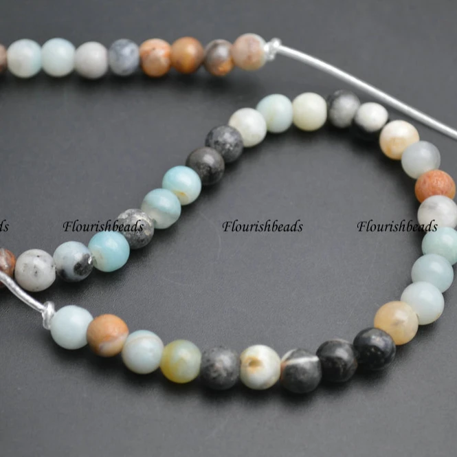 

Good Quality Mix color Natural Amazonite Stone Round Loose Beads