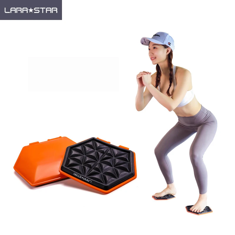 

Wholesale Custom Logo Bodybuilding Smooth Plastic Hexagonal Gliders Pilates Gliding Disc Core FITNESS Sliders, Orange