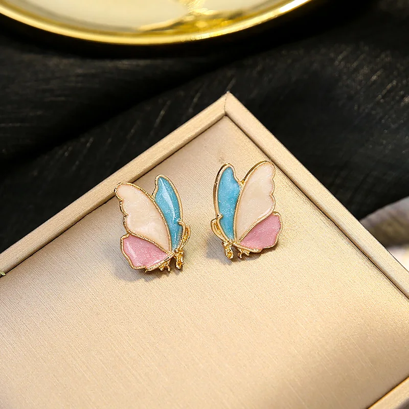 

JuHu 2021 Women Color Enamel Design Golden Classic Fashion Korean Earrings