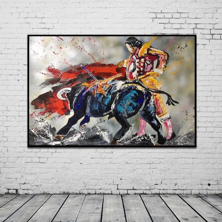 

Colorfull Graffiti Matador Cavans Painting Posters and Prints Animals Wall Art Pictures For Living Room Home Decoration