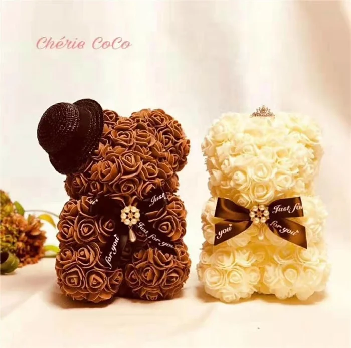 
Factory customization fashion panda 40cm Soap Foam Bear of Roses Bear Flower 