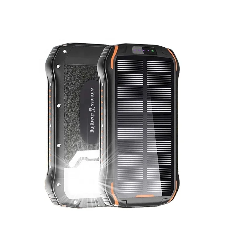 

Innovative Products 2020 OEM Custom 25000mAh Double USB Port illuminated Power Bank Solar Charger for Mobile Phone