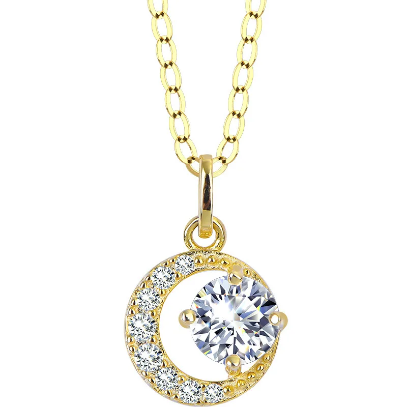 

Korean temperament flash diamond moon necklace female clavicle chain pendant niche design jewelry