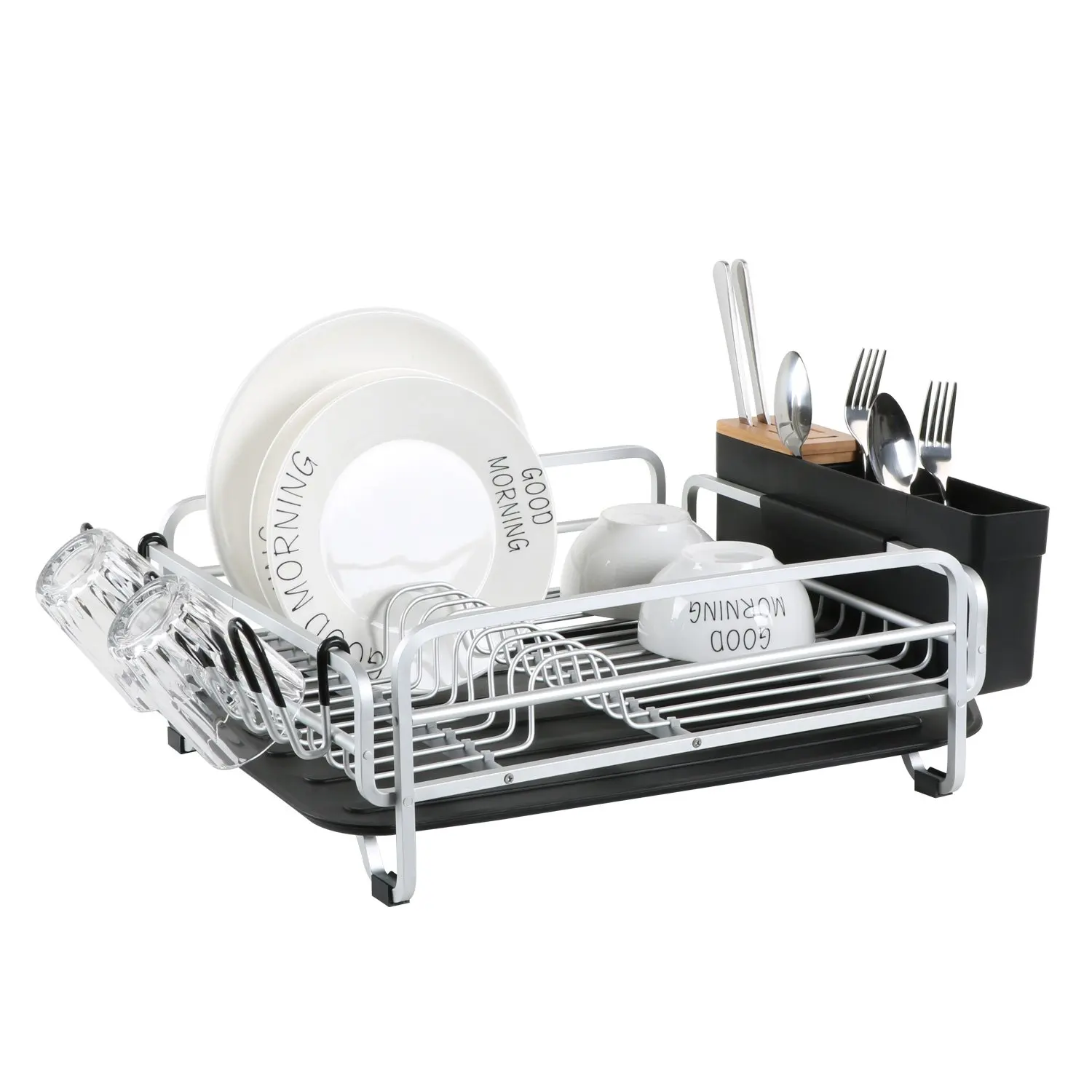 

2021 Best selling kitchen dish holder organizer aluminium drying shelf tier stand draining dryer rack bowl dish drainer, Customized