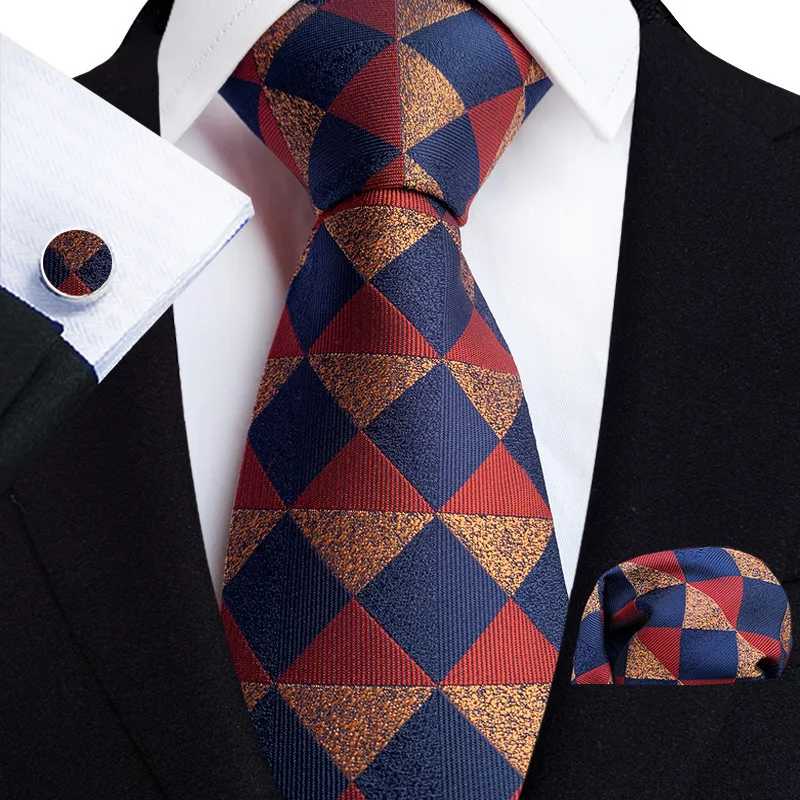 

Custom Handmade Mens Necktie Silk Polyester Neck Ties Gift Paisley Hanky Cufflinks Set Luxury Necktie And Pocket Square For Men