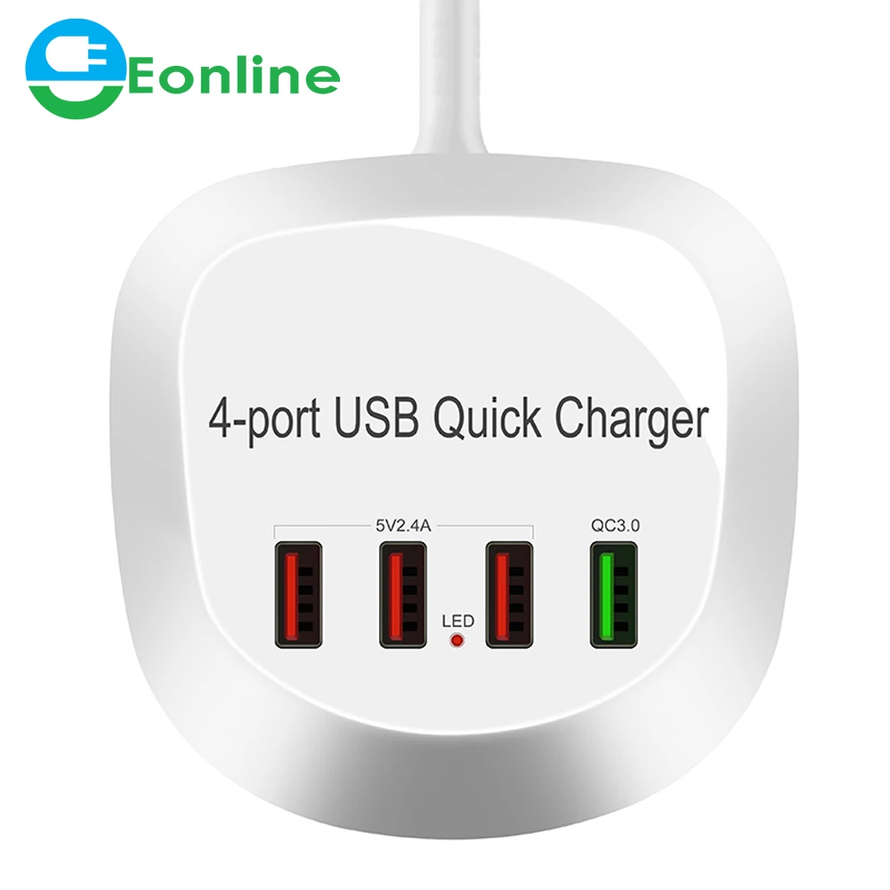 

Multiple USB Wall Charger 4 Ports USB Travel Adapter 100-240V All In One USB Charger Plug Travel Phone Charger EU US UK AU Plug