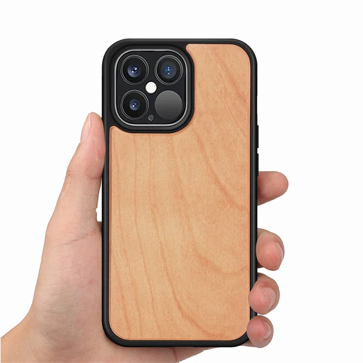 

2022 Customize Design Natural Real Wooden Hand Carved Wood Cell Phone Case Cover For iPhone 13 pro max