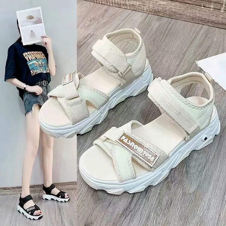 

fashion women summer sandals new trend shoes casual girls beach ladies hot sell wholesale open-toe thick sole XQ0517, Black