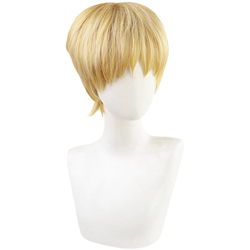 

Yellow Short Hair Synthetic Hair Anime Comic Exhibition Halloween Cosplay Hair COS Ombre Wigs with Bangs, Pic showed