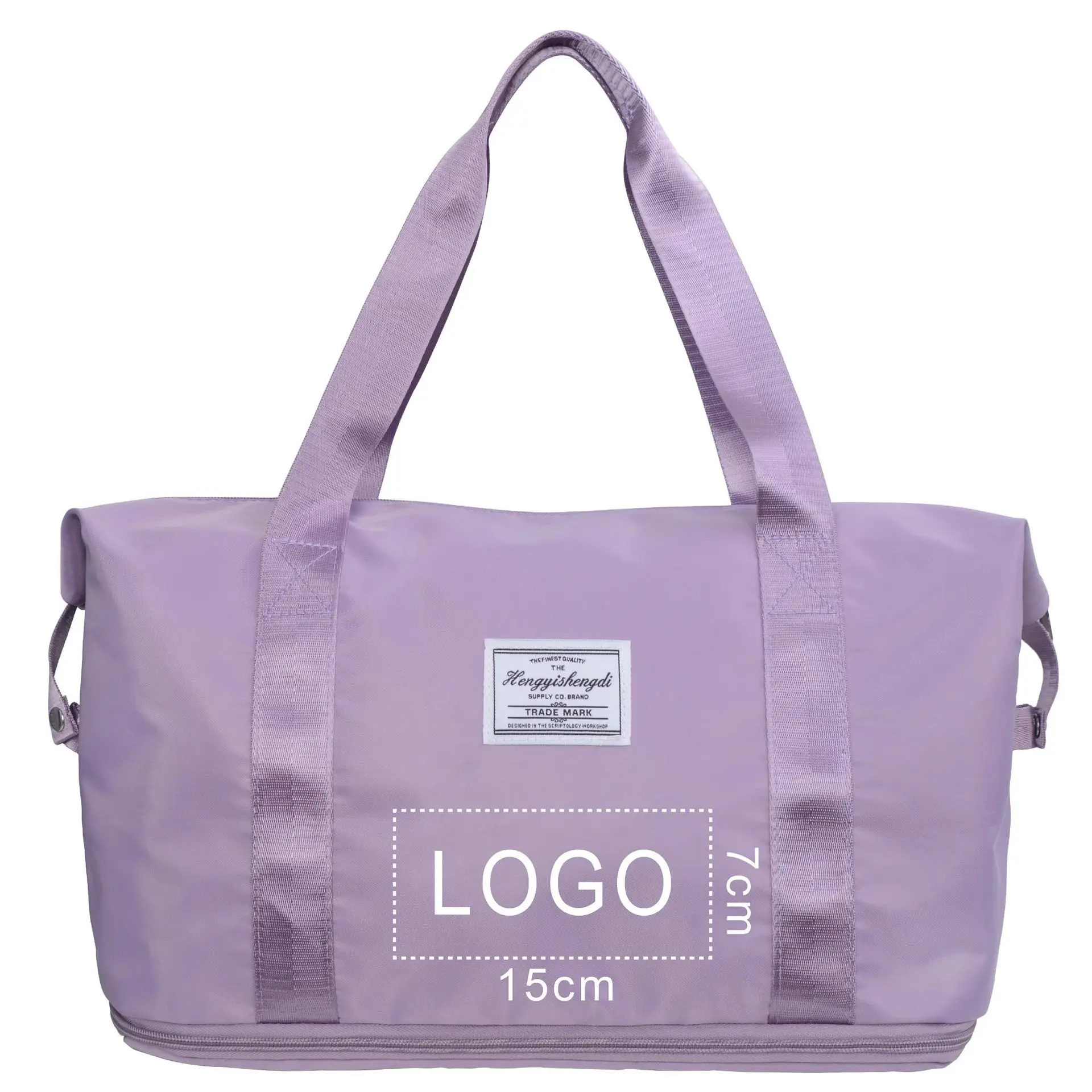 

Water Proof Nylon Custom Other Luggage Travel Duffle Bag Tote Purple Gym Bag For Women With Shoe Compartment Sports, Black,grey