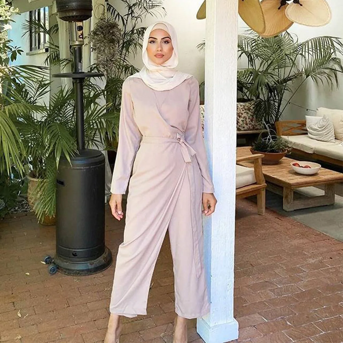 

Wide Leg Pant Sets Tunic Middle East Islamic Clothing Abaya Kaftan Muslim Islamic Fashion Turkish, As show