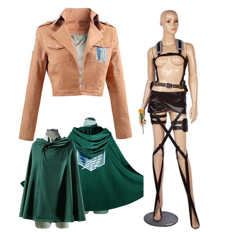 

Japanese Hoodie Attack on Titan Cloak Shingeki no Kyojin Scouting Legion Cosplay Costume anime cosplay green Cape mens clothes, Picture shown