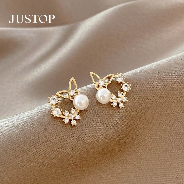 

Silver Freshwater Pearl Earrings Bridal 5A Zirconia Pearl Dangle Pendant Earrings Birthday Gift Women Jewelry Earrings