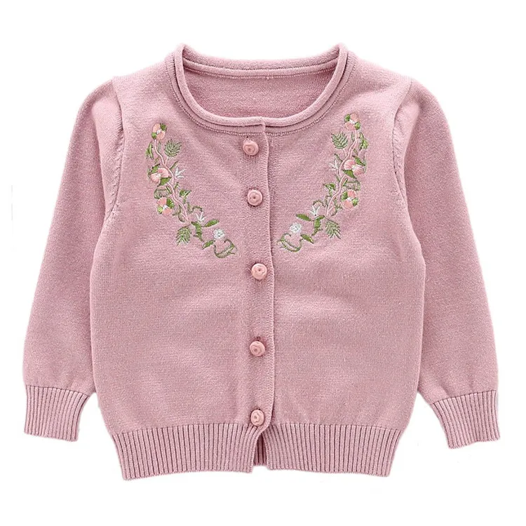 Latest Embroidery Design Toddler Cardigan Knitted Baby Girls' Sweaters ...