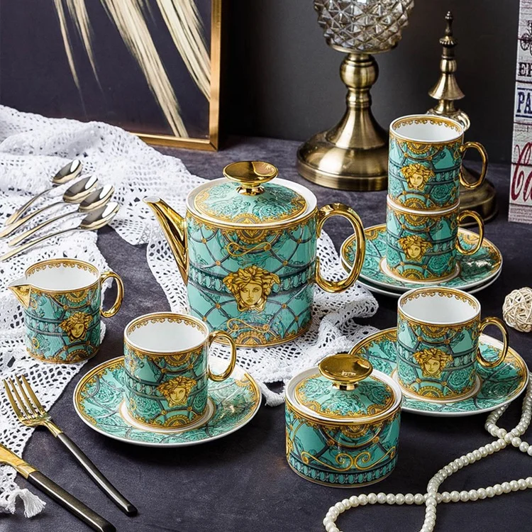 

New 15 Pcs Nordic Luxury Home Decors Ceramic Coffee Tea Sets For 6 People