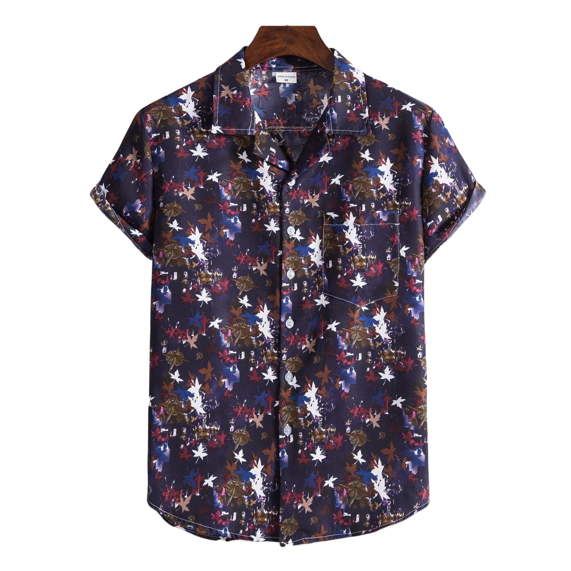 

The new summer men's printed shirt with short sleeves and plus-size temperament commute